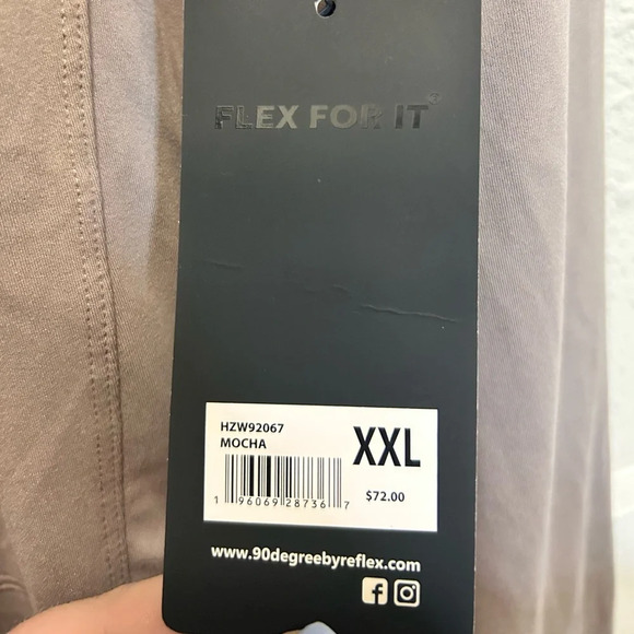 90 Degrees Quarter Zip Mocha Slightly Cropped Pullover NWT XXL - Picture 4 of 6